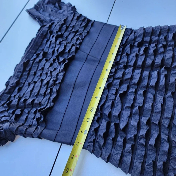 NWT $118 MAX STUDIOS Black Tiered Ruffle Rayon Fit Sheath Bodycon Tight Dress M - Picture 9 of 13